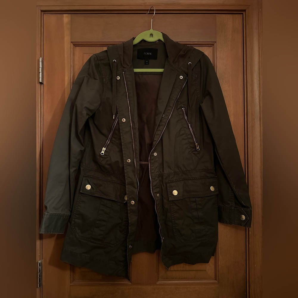 J crew thick utility green jacket
